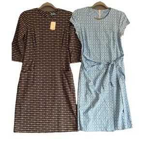 J.McLaughlin Women XS Dress Lot Catalyst Chain Sheath Blue Catalina Cloth‎ Wrap